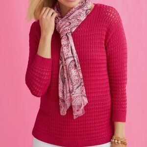 Talbots Hot Pink Mixed Yarn Sweater -Size P